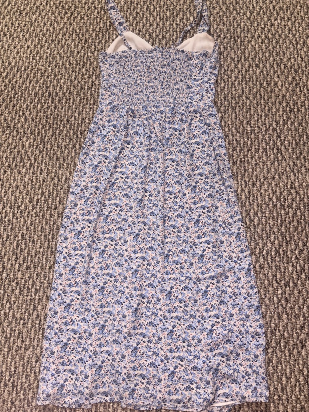 Abercrombie & Fitch White and Blue Floral Smocked Dress - Picture 6 of 6